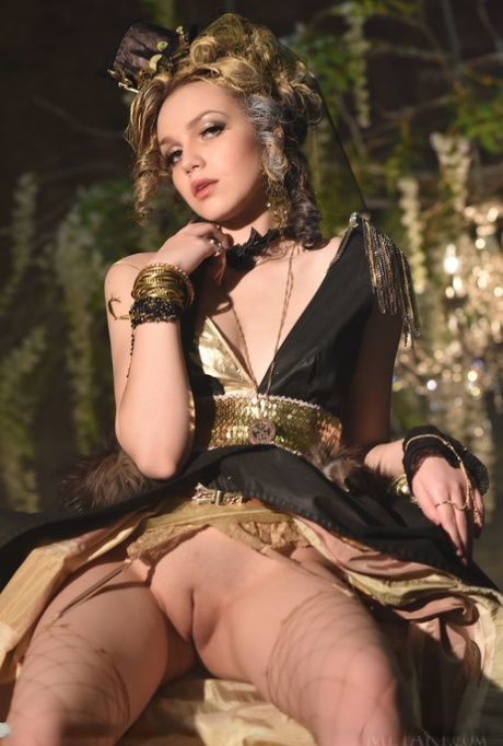 Sweet teen Lily Sands sports curly hair while doffing masquerade attire 40415699