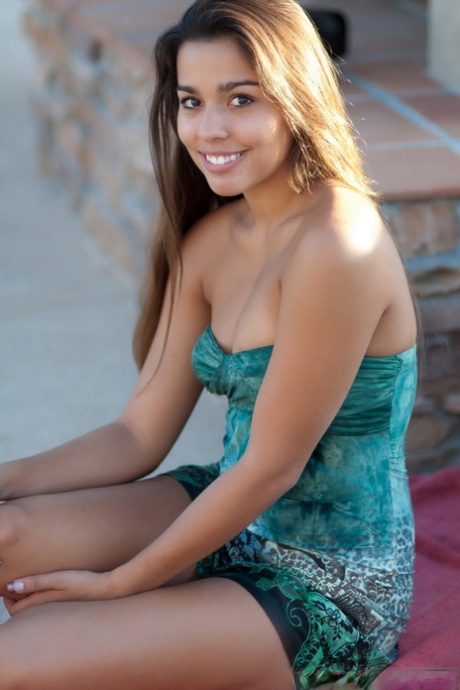 Young Latina Alexandria shows off her sexy firm tits & tiny ass in public 56133495