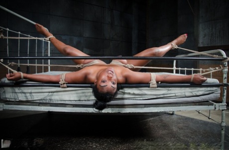 Busty black girl Lisa Tiffian endures breast bondage while being used sexually 95983866