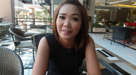 Asian first timer with a pretty face gives up her shaved twta to a sex tourist 22180761