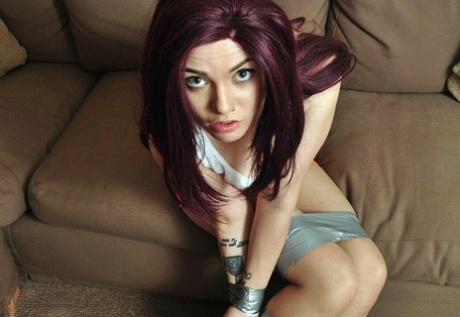 Caucasian girl Marilyn is silenced and restrained with silver duct tape 88710716