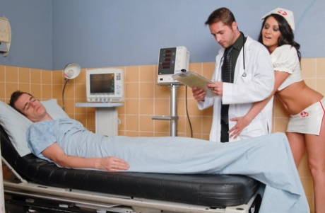 Busty nurse in uniform Charlie Chase gets hard cock treatment in exam room 56274810