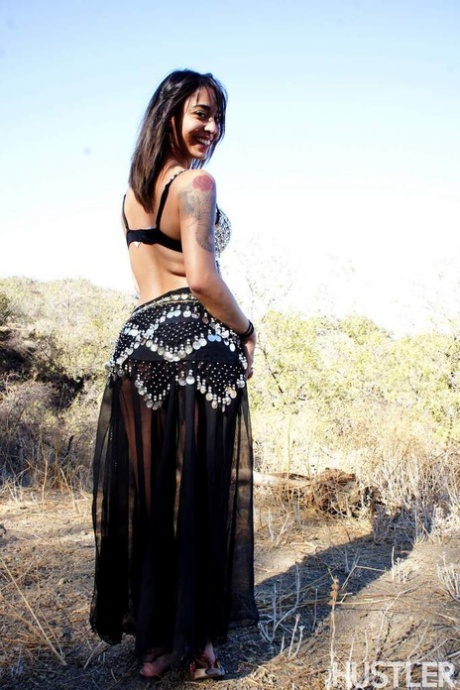 Tattooed gypsy girl Penelope Stone takes it all off in the countryside 75519412