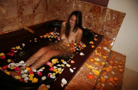 Stunning latina amateur Nadia Noel stripping and taking bath 65823687