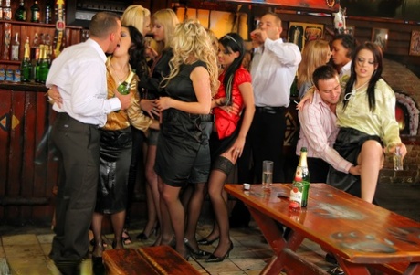 Cock starving fashionistas going wild at the drunk party with studly guys 64365231