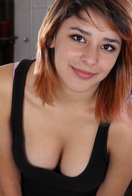 Cute teen Kaya Smith undressing and exposing her tight pussy in close up 34057141
